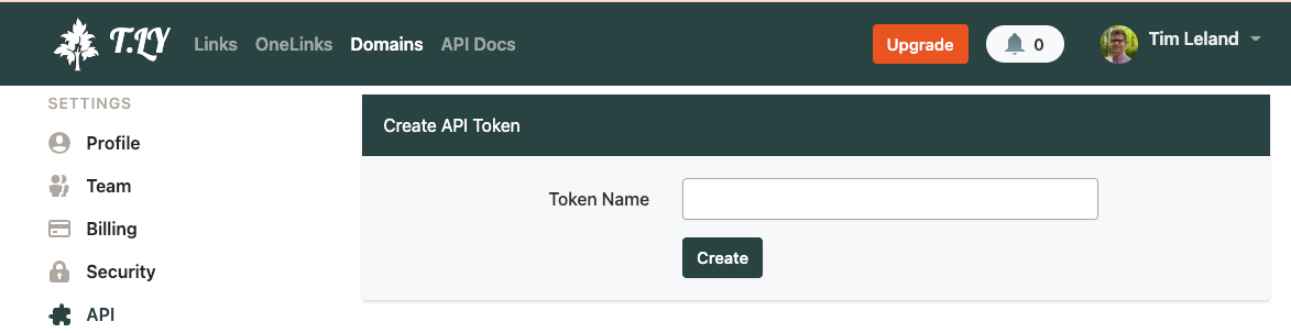 Create API Token