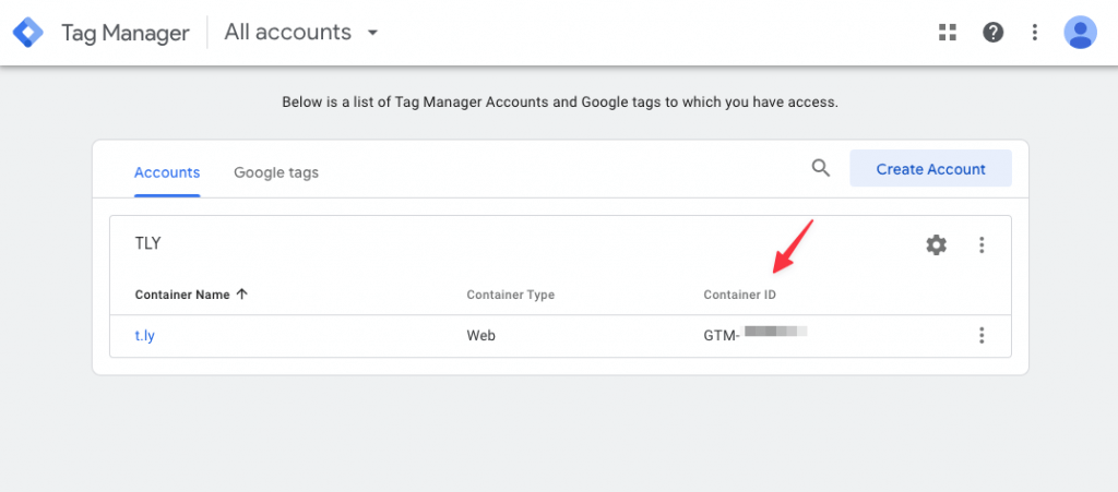 How to find your Google Tag container ID