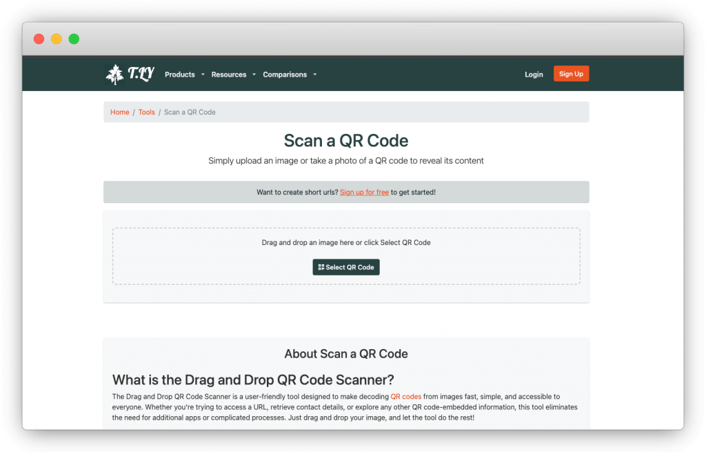 Free online QR Code Scanner Tool