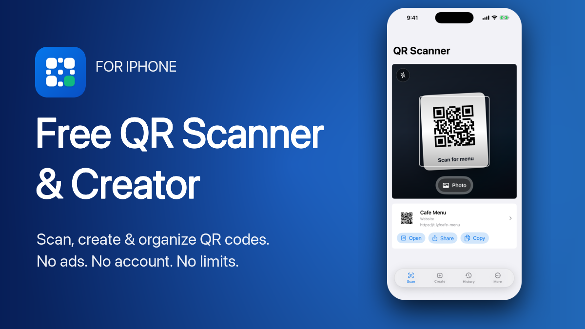 A Free QR Code Scanner & Creator App for iPhone