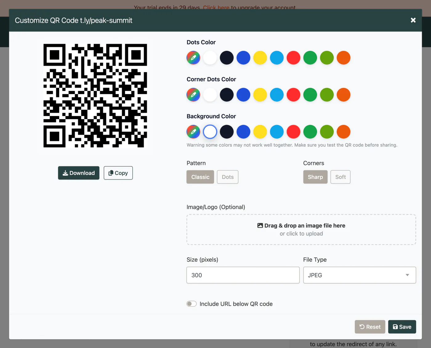 T.LY QR campaign builder for an event schedule and access flow.