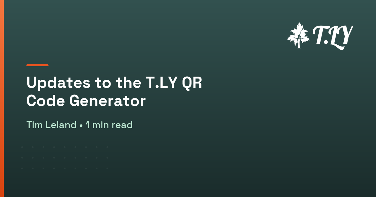 Tithe Ly Qr Code Updates to the T.LY QR Code Generator